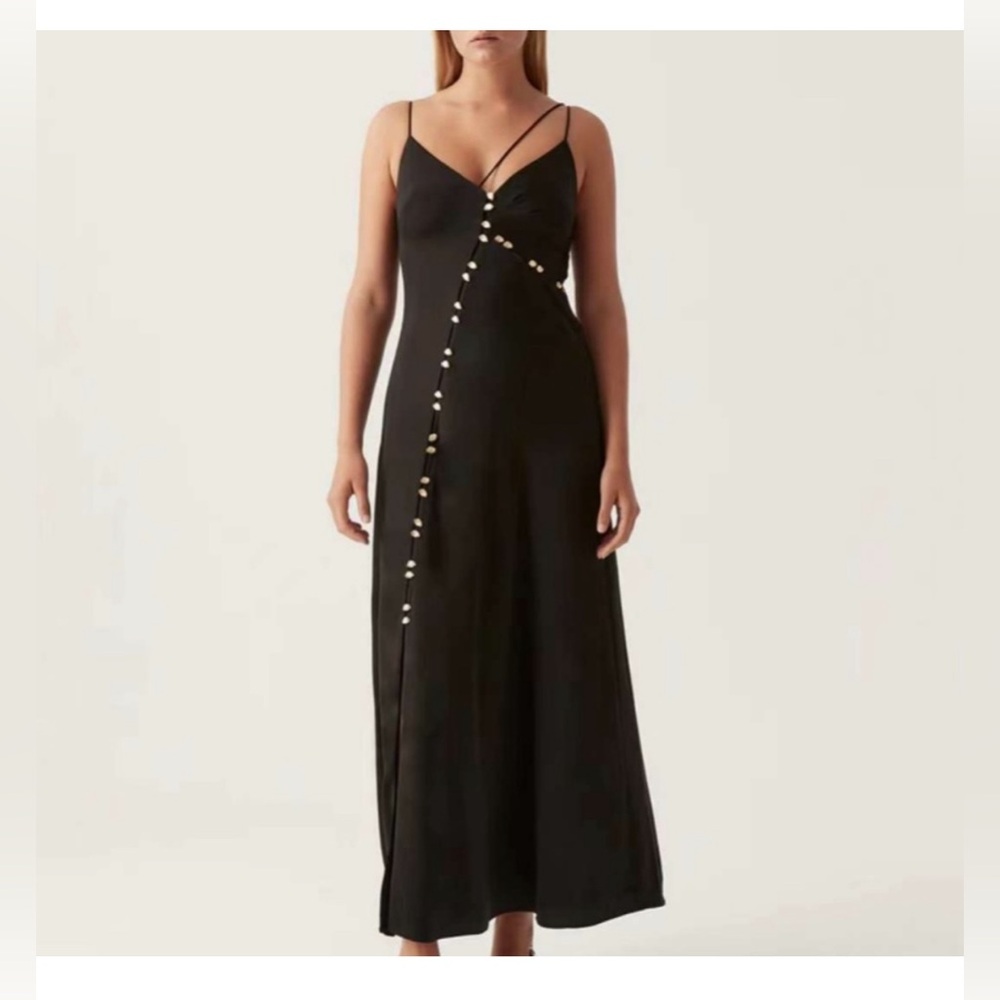 NWT Aje Riddle Button Down Dress in Black in US size 6 (AU size 10)